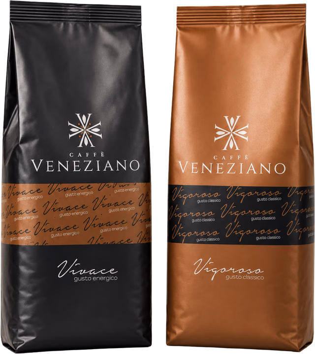 Original Vivace and Vigoroso whole-bean coffee bags.